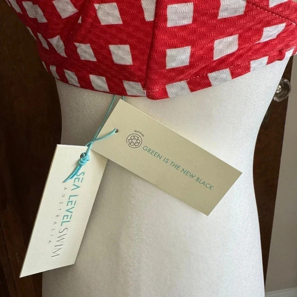 NWT Sea Level Swim Le Damier DD/E Underwire Bra - Orange Red Size US 6 - Picture 8 of 9